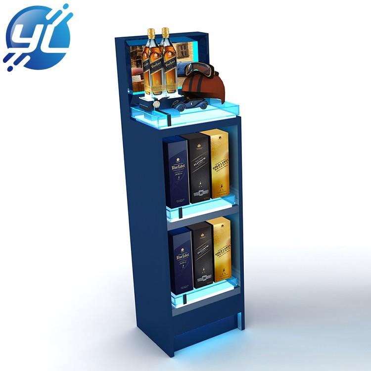 Promotion Floor Standing Whiskey Wine Liquor Display shelf