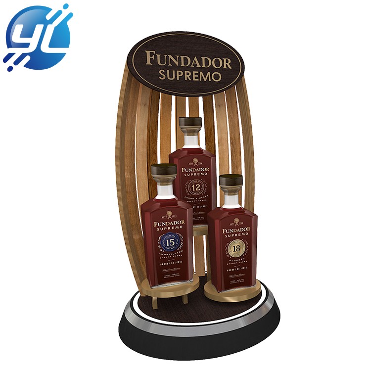 Custom Supermarket Wooden Liquor Bottle Display Shelf