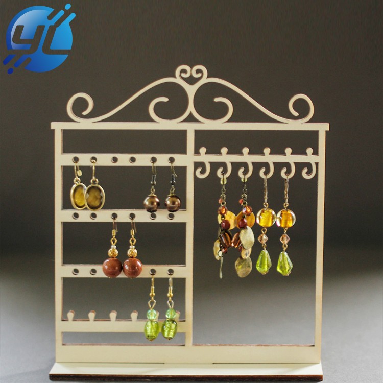 Custom rustic wooden jewelry display stand set 