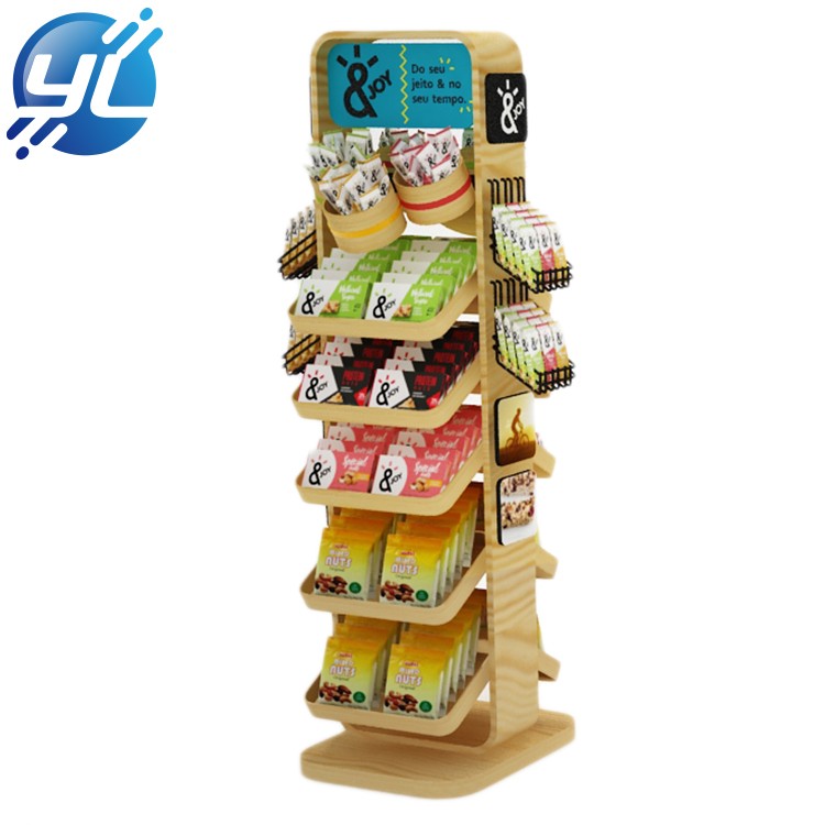 Bakery metal wire display rack snack food shelf display stand