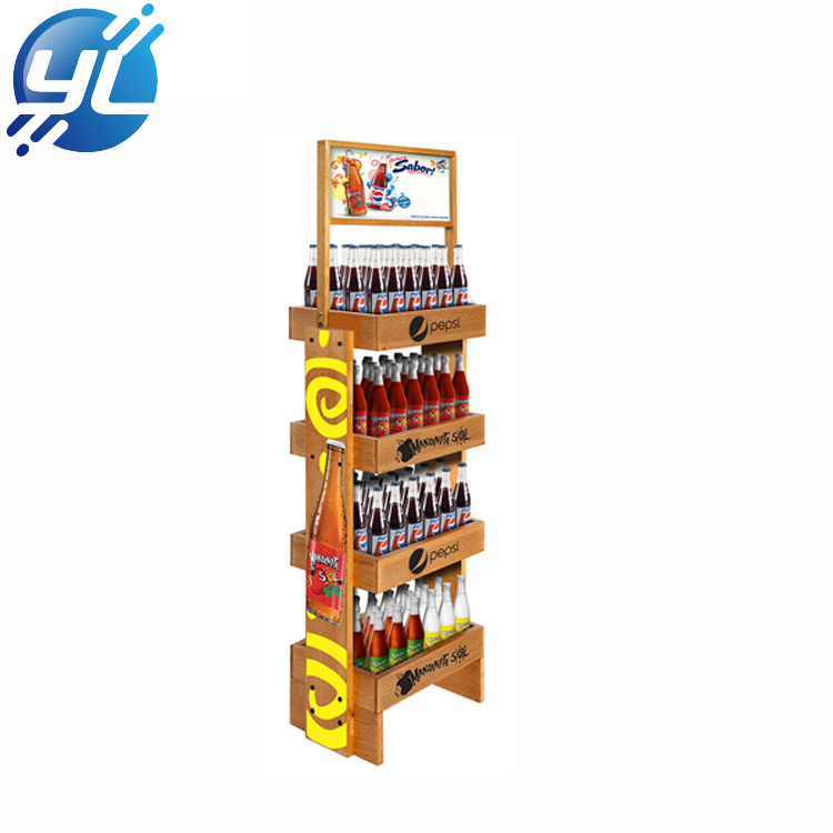 Supermarket metal soft drink display stand or beverage shelf