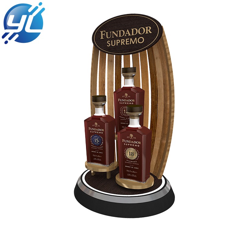 Promotion customized wood red wine liquor bottle display stand