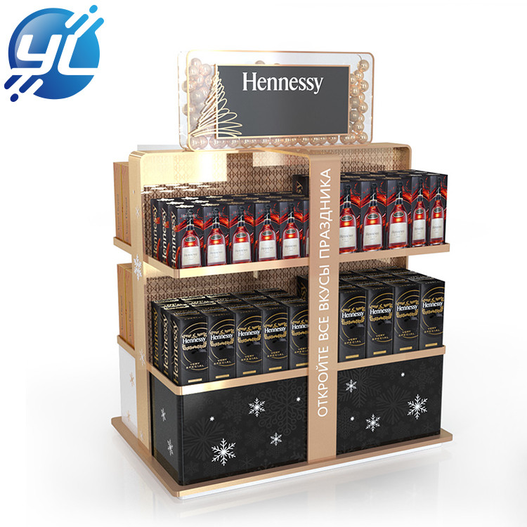 Promotion customized wood red wine liquor bottle display stand