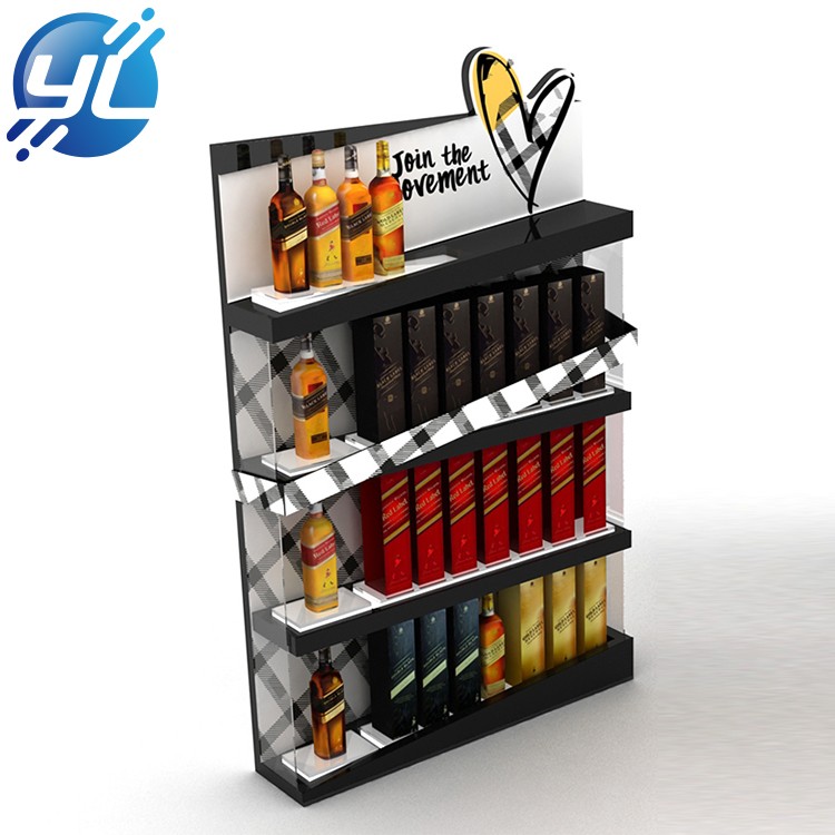 Promotion customized wood red wine liquor bottle display stand