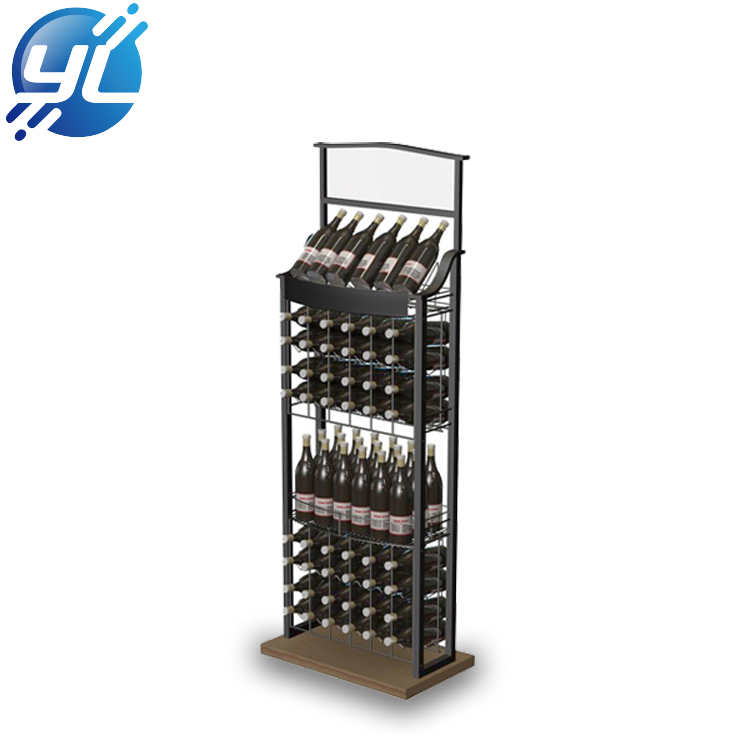 Fashionable Newest sturdy metal wood wine racks wine display stand for sale