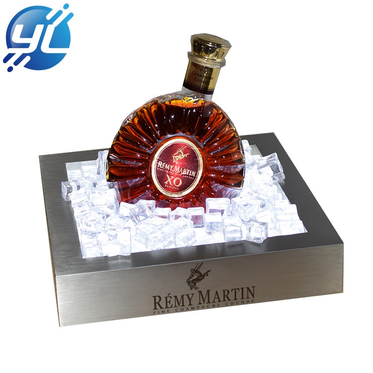 Acrylic single wine bottle display with led illuminated