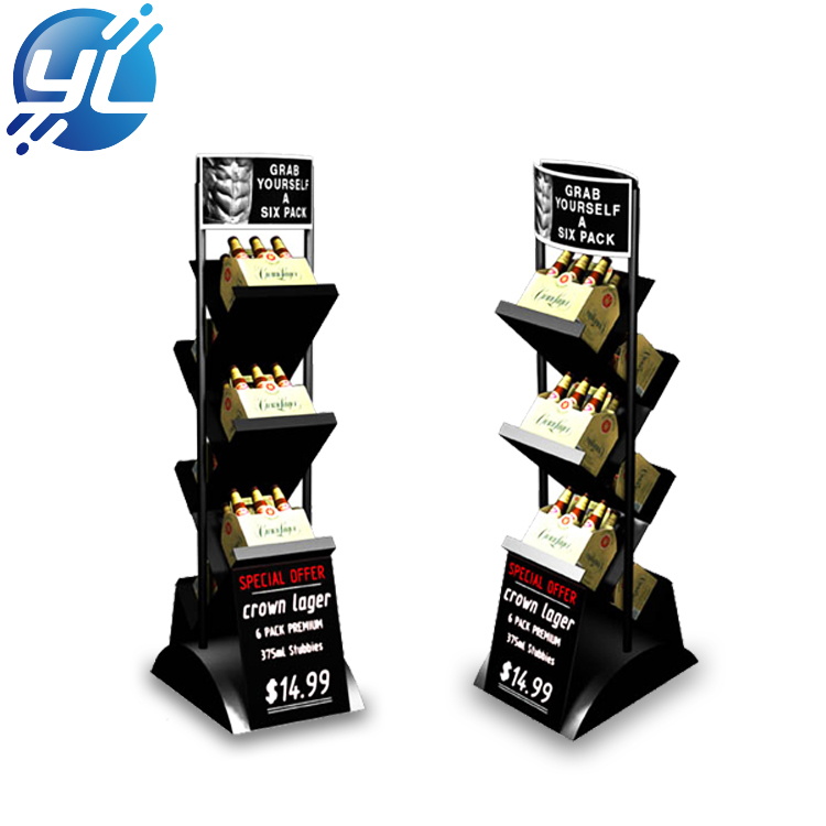 3 Layers High Quality Stable Wood Floor Display Rack For Wine Bottle