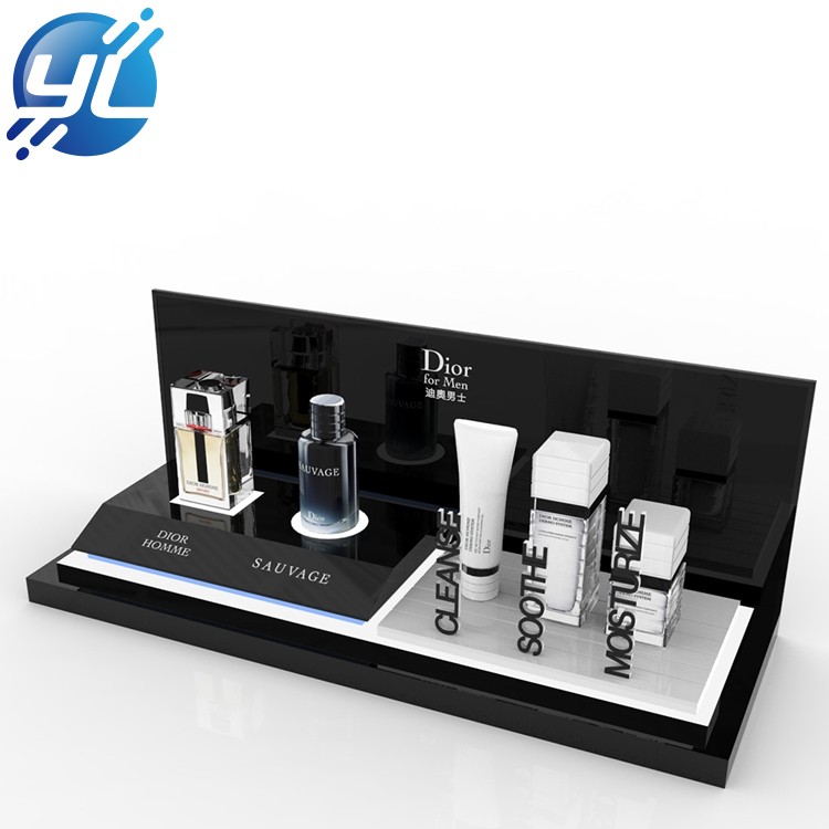 Superkmarket hot sale customized clear acrylic counter acrylic cosmetic display rack for lipsticks