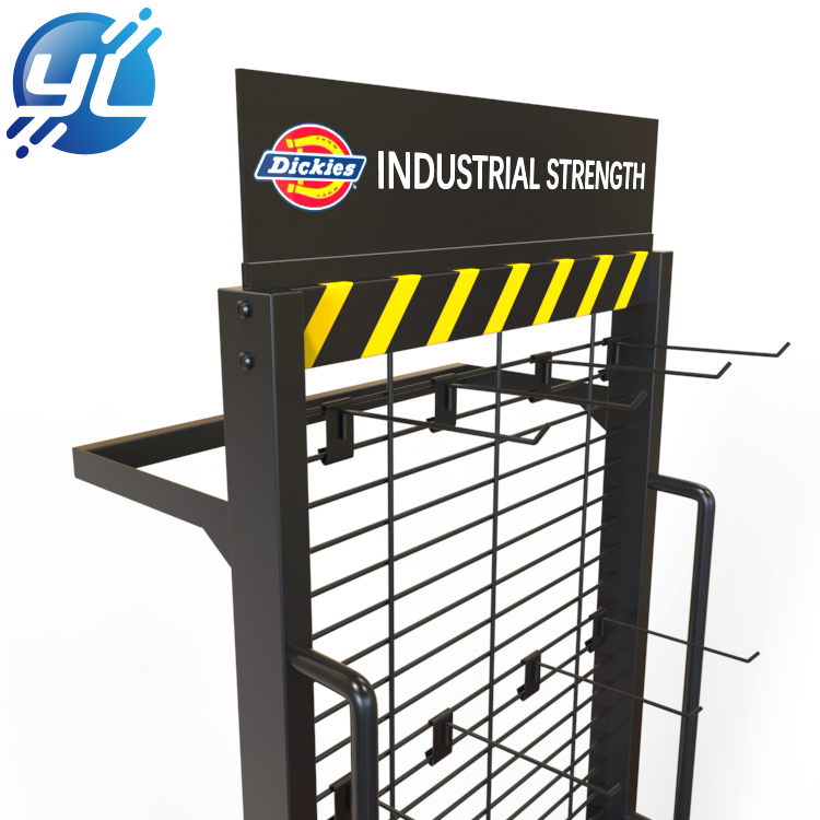 OEM POS lubricant metal floor display stand with heavy duty structure and low cost 