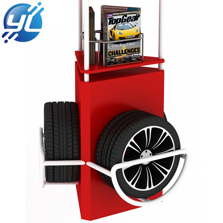 High quality factory customized tire floor display rack / tire metal display stand