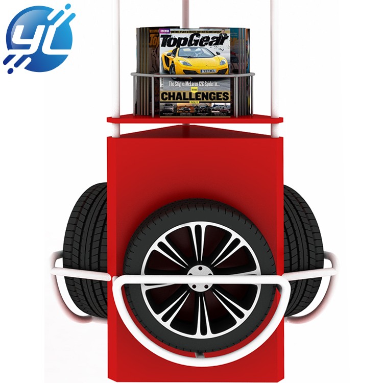 High quality factory customized tire floor display rack / tire metal display stand