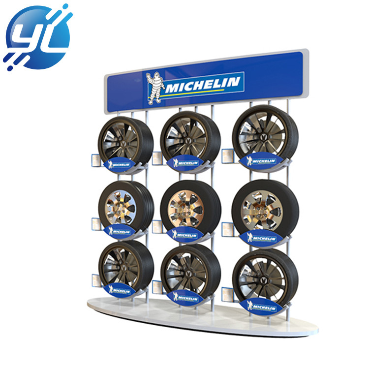 POP custom-made tyre metal display rack for exhibition and chain store