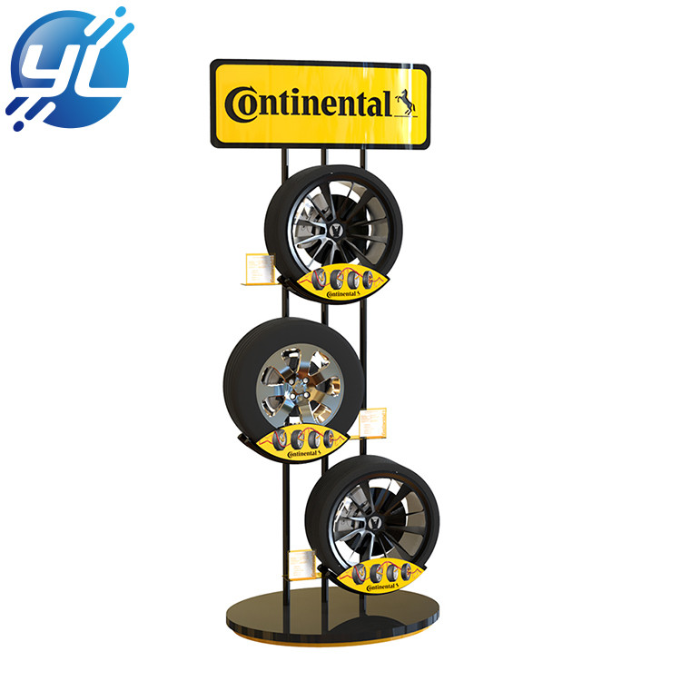 POP custom-made tyre metal display rack for exhibition and chain store