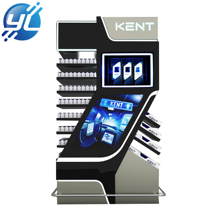 Customize POP / POS metal cigarette pusher pack display rack for supermarket