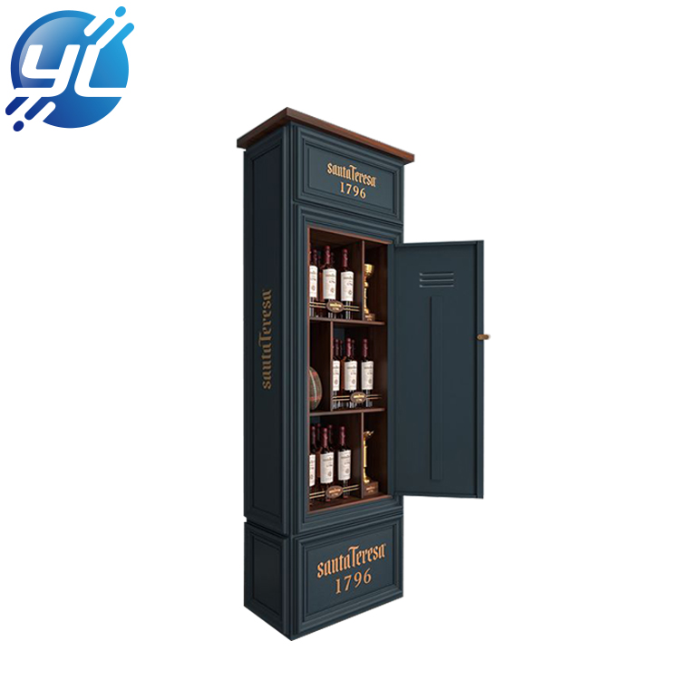 Shopping Mall Decoration Furniture Mdf Wood Liquor Wine Bottle Display