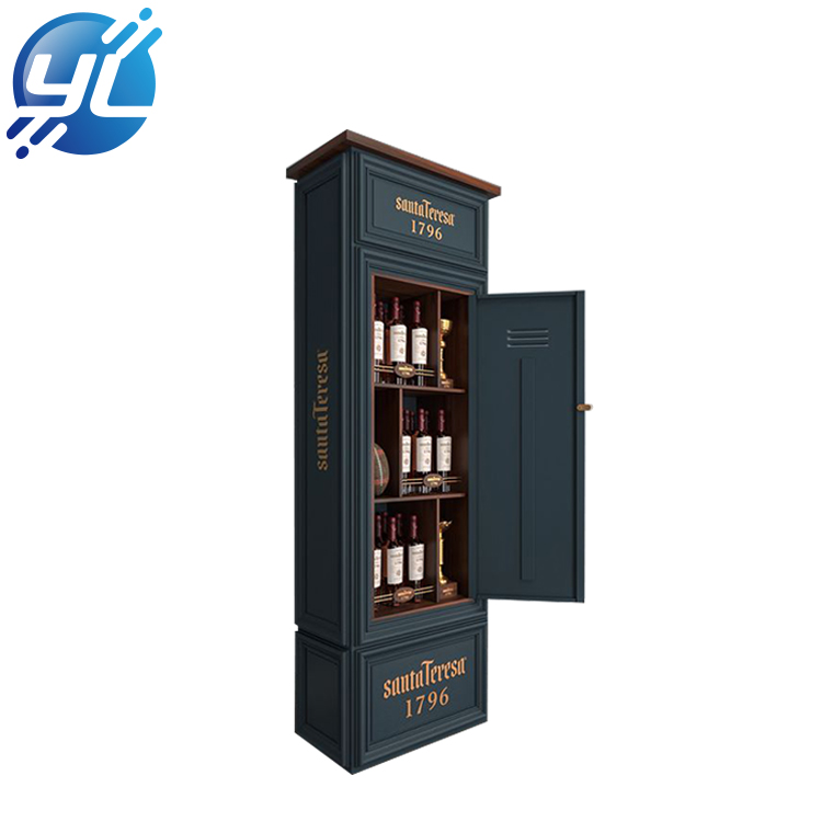 Custom design Floor Shelf Rack Wood Wine Bottle Display Stand