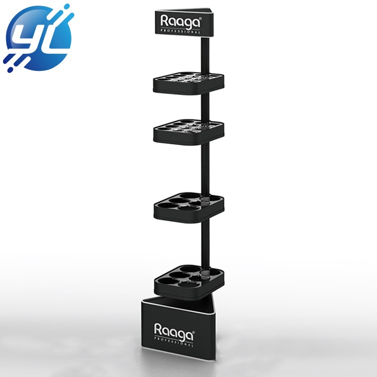 Custom shop retail plastic floor cosmetic product display stands