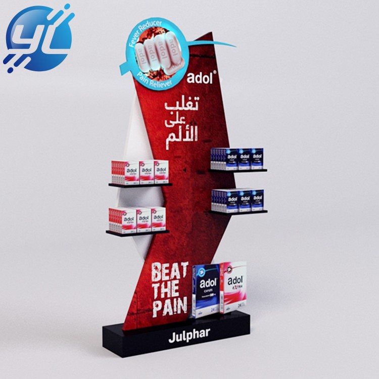 Good quality wooden medicine display rack for medical store furniture