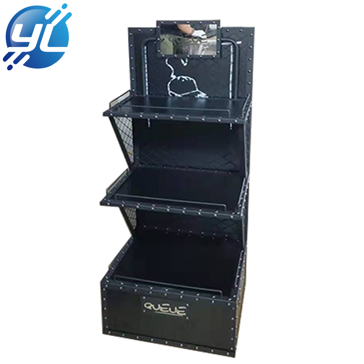 Customized classic floor black single metal hat stand display