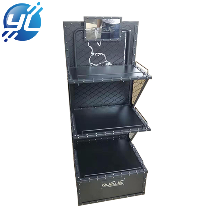 Customized classic floor black single metal hat stand display