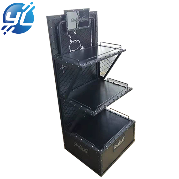 Customized classic floor black single metal hat stand display