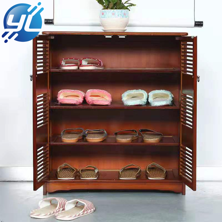 promotional wooden portable display shoe stand counter rack at chain store