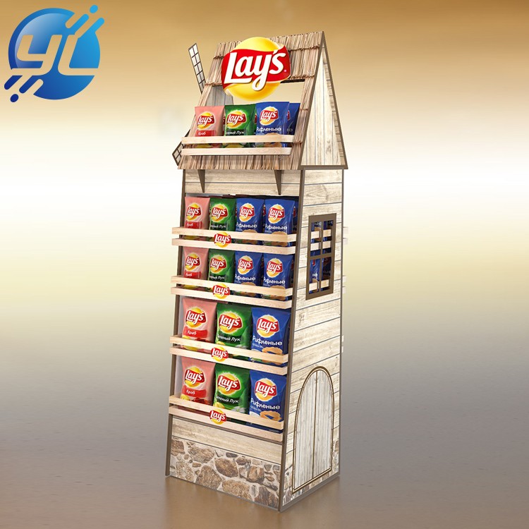 POP design retail food chocolate bean bar snacks candy display stand rack shelves of supermarket