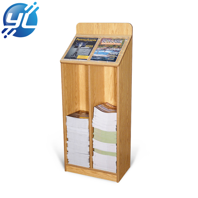 long time use custom counter book display stand rack for bookshop library made from bamboo