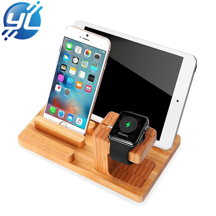 Customized bamboo counter mobile phone display stand