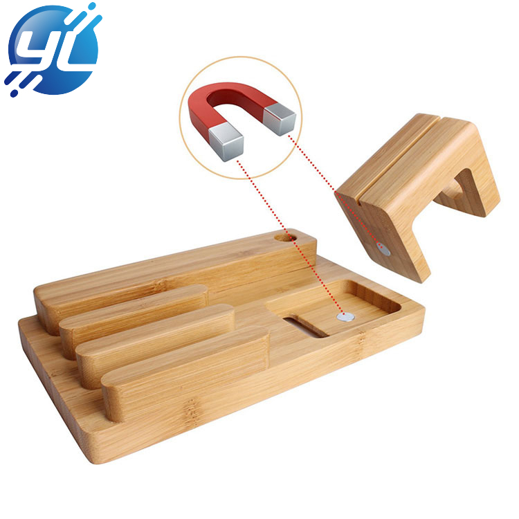 Customized bamboo counter mobile phone display stand