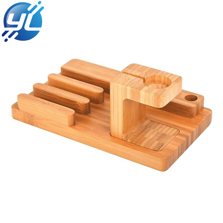 Customized bamboo counter mobile phone display stand