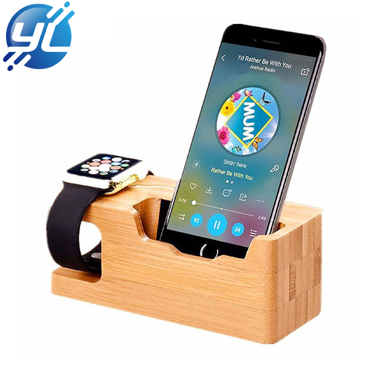Customized bamboo counter mobile phone display stand