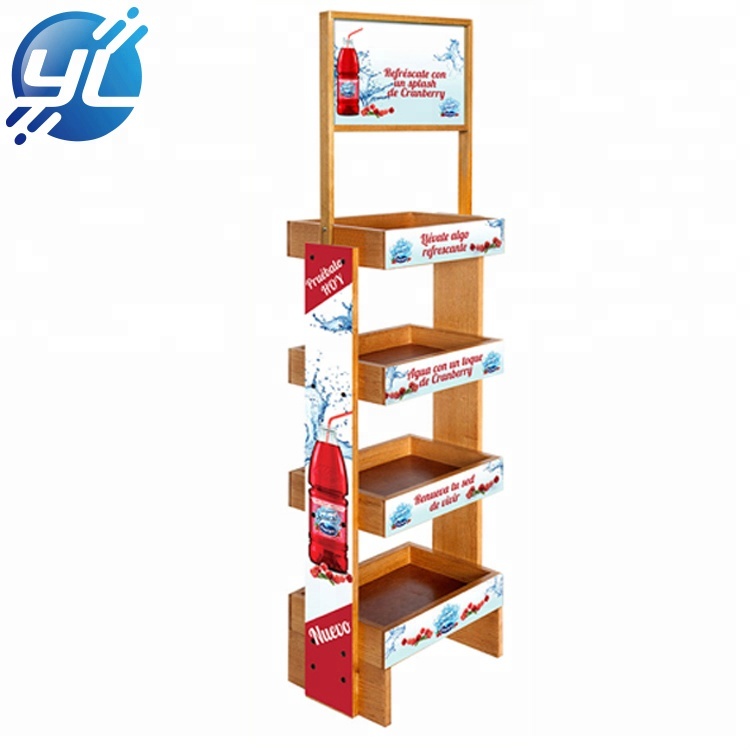 2019 Point hot sale pharmacy customized wood strong beverage display stand