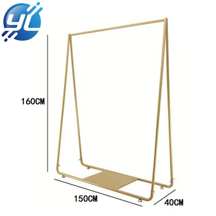 High-end tailor made clothing store fixture design shop fitting metal hanging clothes display racks