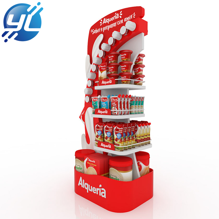 Colorful Printed Logo Supermarket Promotion Biscuit Metal Snack Display