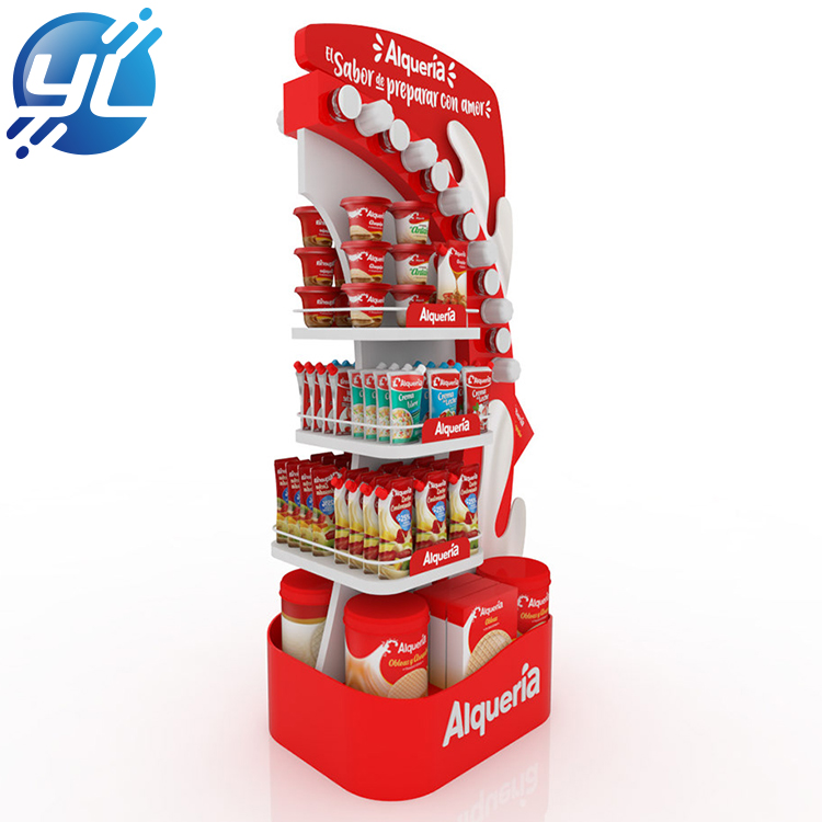 Colorful Printed Logo Supermarket Promotion Biscuit Metal Snack Display