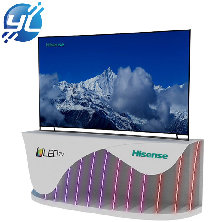 Hot sale electrical display design stainless steel tv showcase retail shop tv display stand