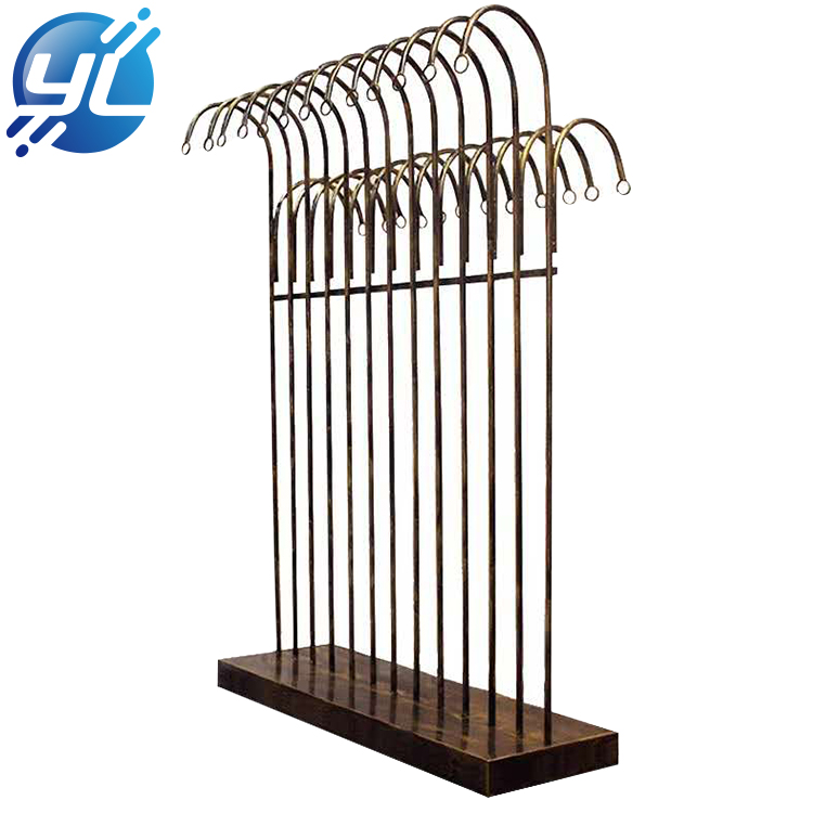 Portable ladies clothes Metal Gold Hanging Clothing Sample Display Rack 