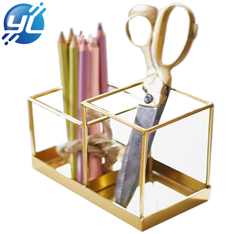 Fancy Crystal Desk Makeup Brush Display Stand Rack Custom Office Table Acrylic Pencil Holder