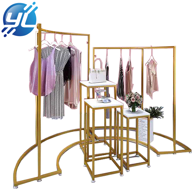 Luxury Interior Design Mall Layout Ladies Shop Metal Sale Clothing Display Rack