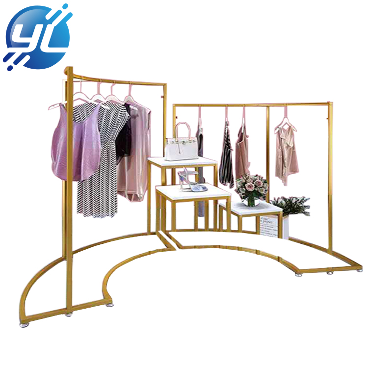 Luxury Interior Design Mall Layout Ladies Shop Metal Sale Clothing Display Rack