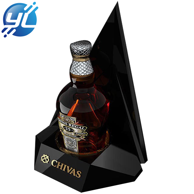Custom design high end acrylic illuminated liquor 6 bottle holder led cellar wine display racks