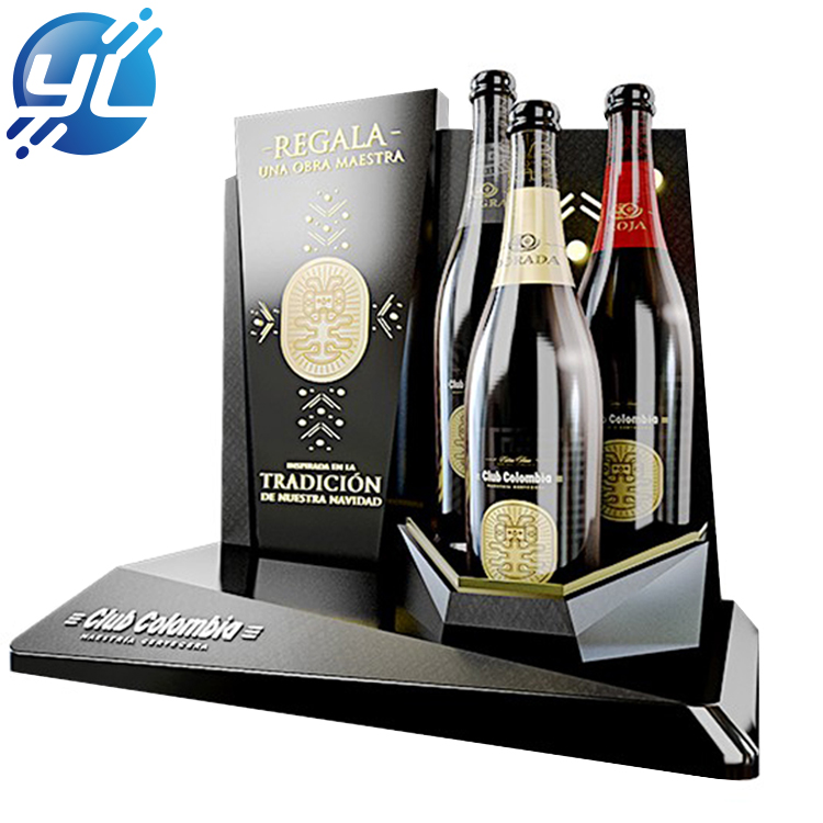 Custom design high end acrylic illuminated liquor 6 bottle holder led cellar wine display racks