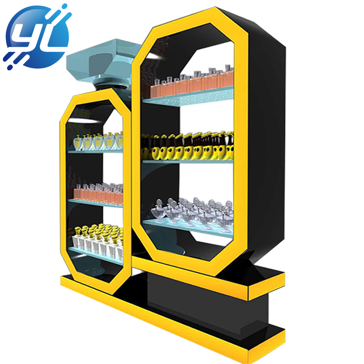 Fashion shopping mall makeup kiosk furniture metal perfume display rack