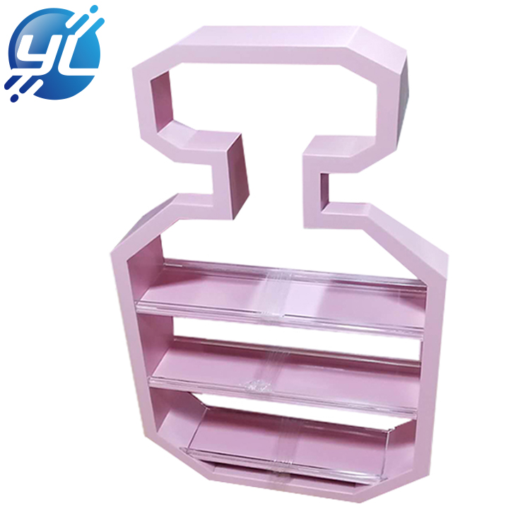 Fashion shopping mall makeup kiosk furniture metal perfume display rack