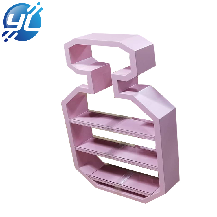 Fashion shopping mall makeup kiosk furniture metal perfume display rack