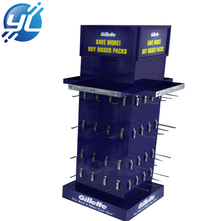 China suppliers supermarket shelf hot sale purple wooden shaver display rack for retail store
