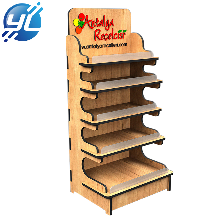 Advertising wooden Point of Sale POP Display Stand, Food Display Rack