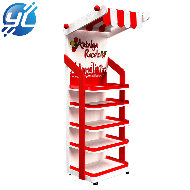 Advertising wooden Point of Sale POP Display Stand, Food Display Rack