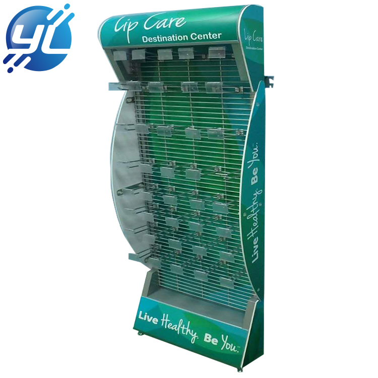 Shopping mall metal floor belt display rack with hook